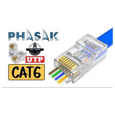 PASHAK Conector RJ45 FastCrimp Cat. 6 UTP AWG22 (Pack 10) en Huesoi